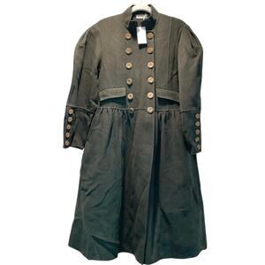 Ulla Johnson Rowena Wool Coat Full-Length Olive Small Quiet Luxury Outerwear